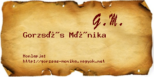 Gorzsás Mónika névjegykártya